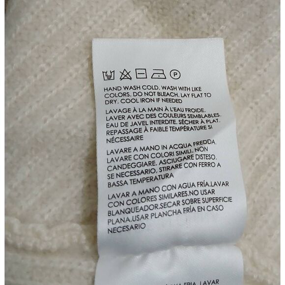 Club Monaco womens small 100% cashmere sweater mockneck raglan ivory beige - Picture 10 of 10